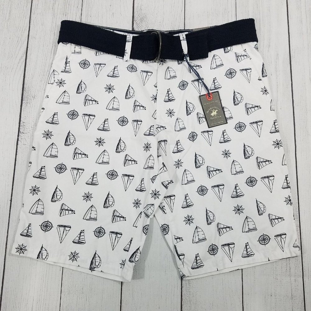NWT - Beverly Hills Polo Club Nautical Theme Shorts Men's Size 32